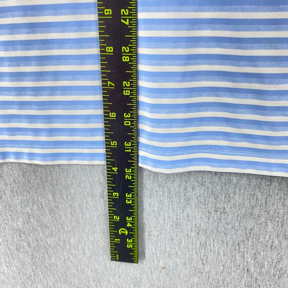 IBKUL Golf Shirt Mens XL Blue Striped Stretch Quick Dry Cool Performance Polo - Picture 5 of 6